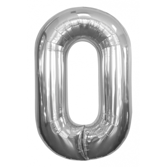 Image of 0 jaar folie ballon zilver