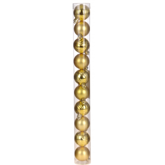 Image of 10 gouden kerstballen glanzend en mat