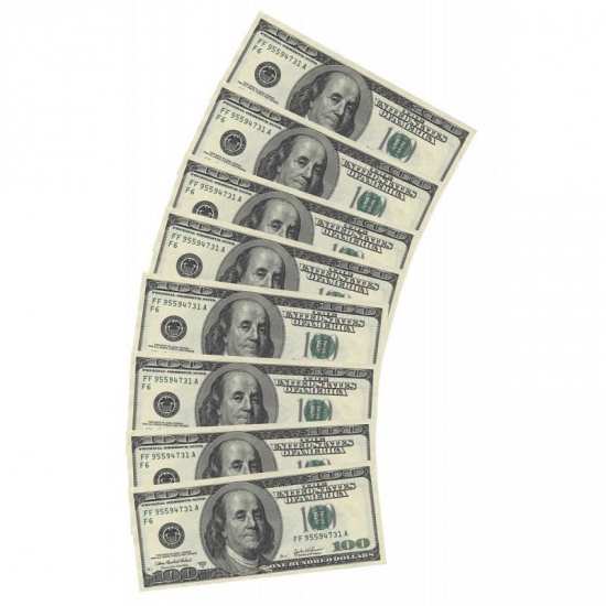 Image of 100 Dollar geldbundels servetten