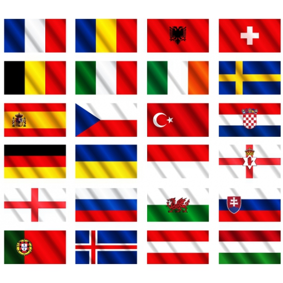 Image of 24 landen vlaggen EK 2016