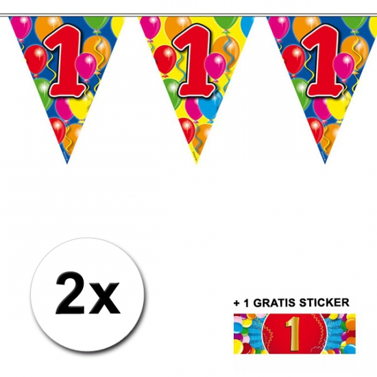 Image of 2x Vlaggenlijnen 10 meter 1 jaar met free sticker