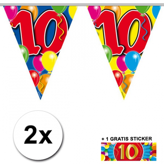 Image of 2x Vlaggenlijnen 10 meter 10 jaar met free sticker