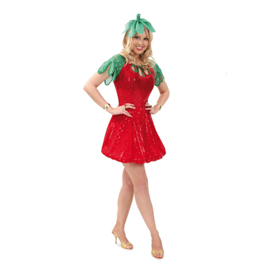 Image of Aardbeien jurk met haarband