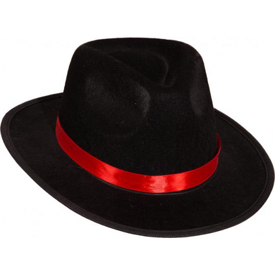 Image of Al Capone hoed zwart met rood