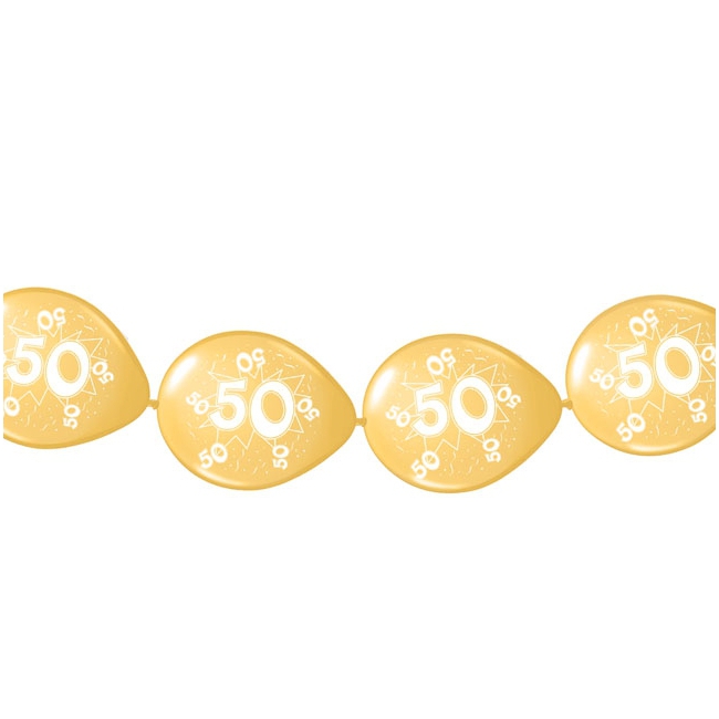 Image of Ballonslingers goud 50 jaar 8 stuks