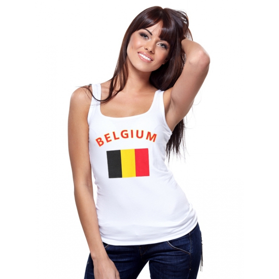 Image of Belgi? tanktop met Belgische vlag print voor dames