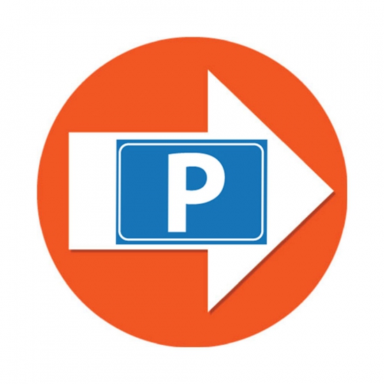 Image of Bewegwijzering P symbool stickers oranje 4 st
