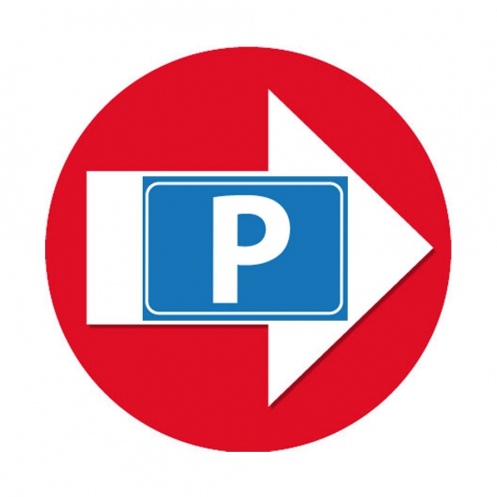 Image of Bewegwijzering P symbool stickers rood 4 st