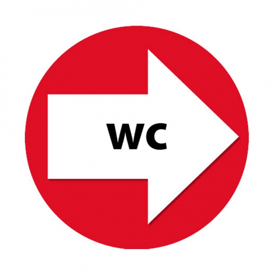 Image of Bewegwijzering WC stickers rood 4 st