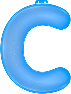 Image of Blauwe opblaasletter C