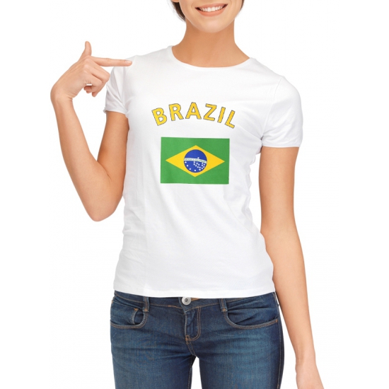 Image of Brazilie t-shirt met Brazilische vlag print voor dames
