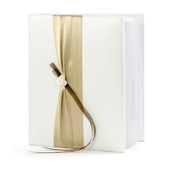 Image of Bruiloft gastenboek met goud lint