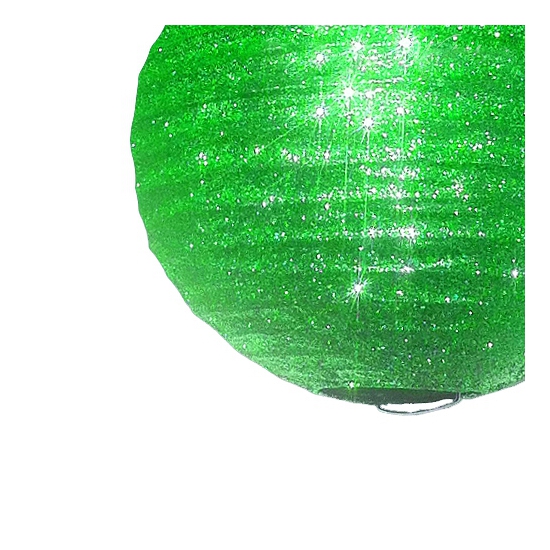Image of Bruiloft versiering glitter lampion groen