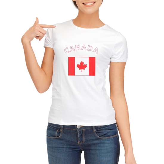 Image of Canada t-shirt met Canadese vlag print voor dames