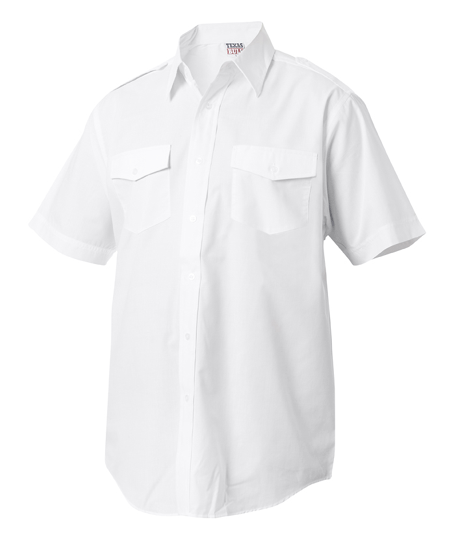 Image of Captains shirt korte mouw wit