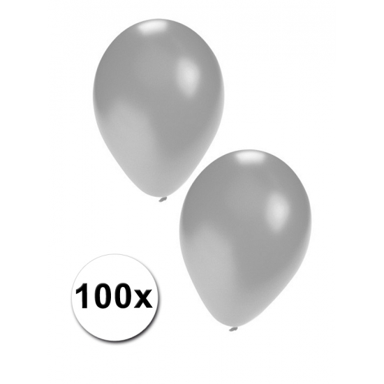 Image of Carnaval ballonnen zilverkleurig 100 stuks