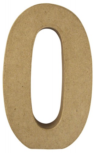 Image of Cijfer 0 van papier-mache