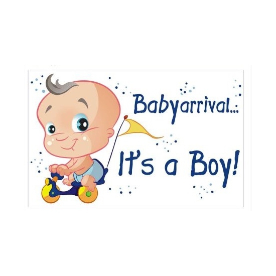 Image of Decoratiebord geboorte jongen 35 x 55 cm