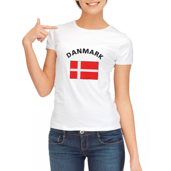 Image of Denemarken t-shirt met Deense vlag print voor dames