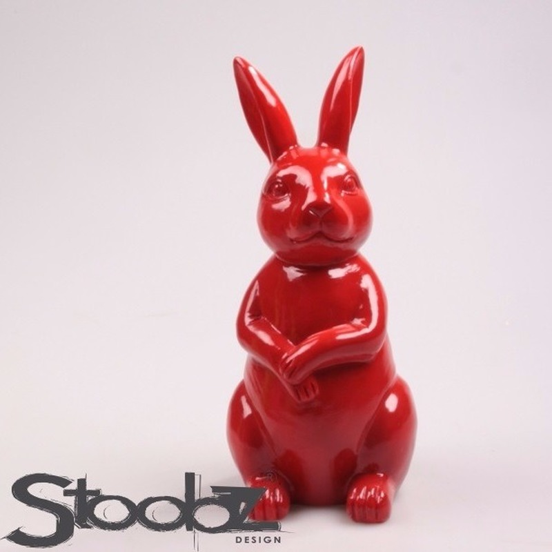 Image of Dierenbeeld haas / konijn rood 30 cm