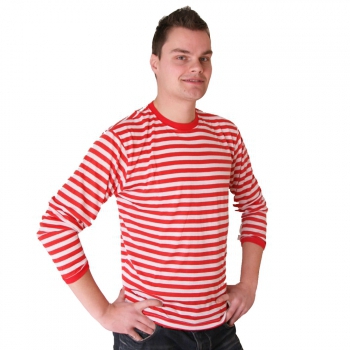 Image of Dorus trui rood/wit gestreept voor heren
