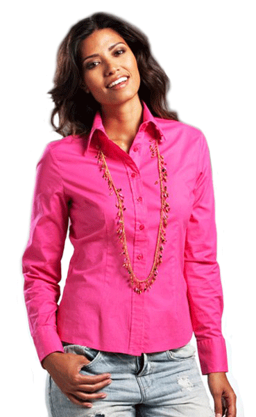 Image of Fuchsia overhemd met knopen voor dames