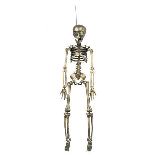 Image of Hangdecoratie skelet goud 42 cm