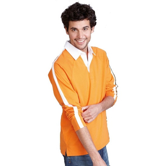 Image of Katoenen heren shirt oranje