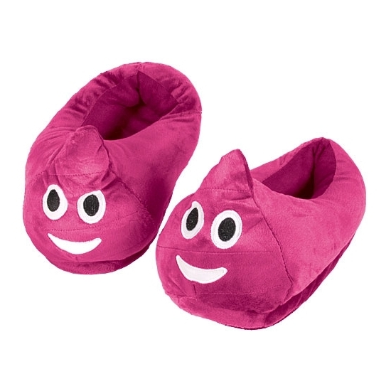 Image of Kindermaat smiley sloffen roze poep