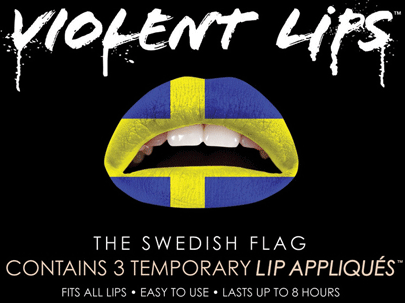 Image of Lip tattoo Zweedse vlag