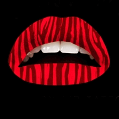 Image of Lippen plak stickers rode zebra