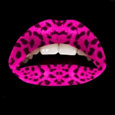 Image of Lippen plak stickers roze luipaard