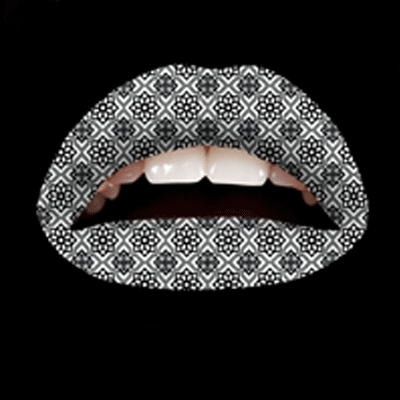 Image of Lippen stickers zwart/wit motief