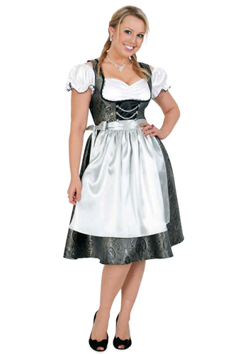 Image of Luxe zwart/wit Heidi jurk met schort