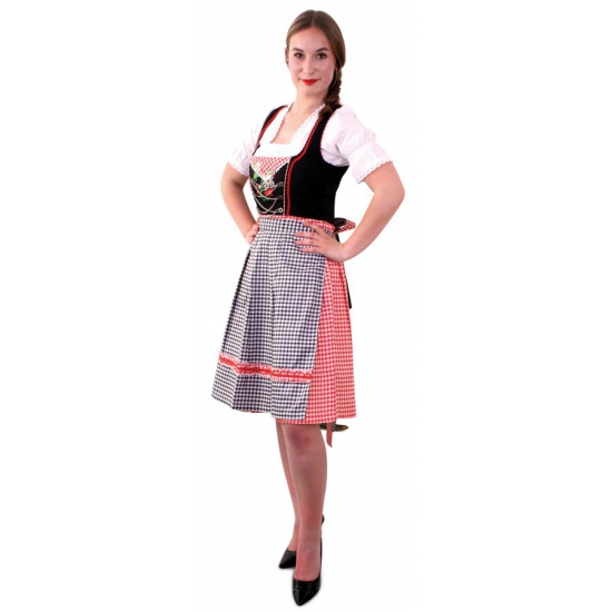 Image of Oktoberfest jurkje zwart/rood Helga