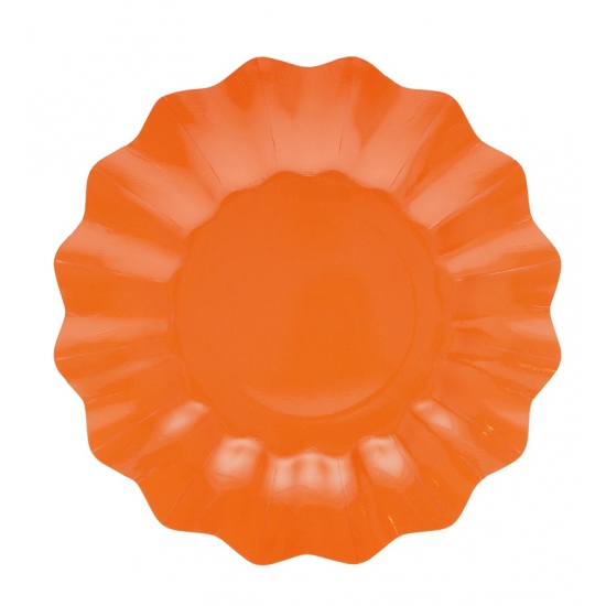 Image of Oranje diepe feestbordjes oranje 21 cm