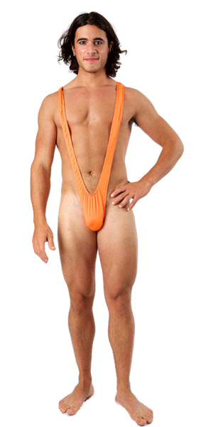 Image of Oranje mankini voor heren