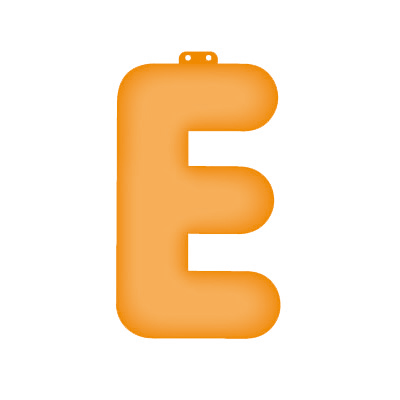 Image of Oranje opblaasletter E