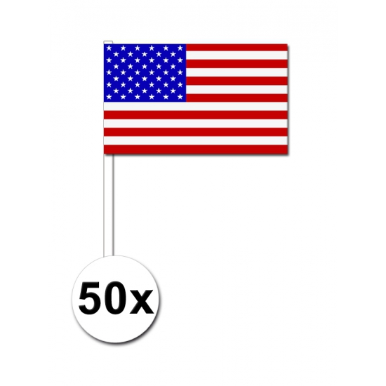 Image of Papieren zwaaivlaggetjes Amerika 50x