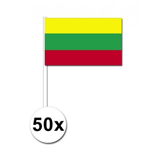 Image of Papieren zwaaivlaggetjes Litouwen 50x
