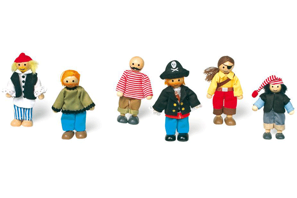 Image of Piraten poppen speelgoed 6x