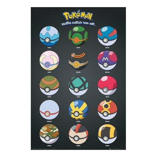 Image of Pokemon poster Pokeballs