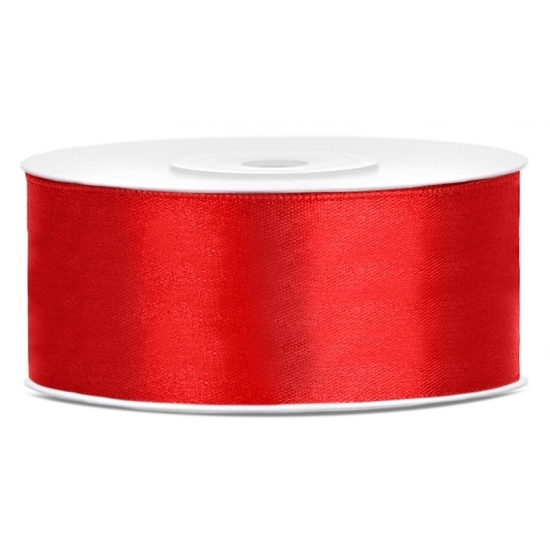 Image of Satijn sierlint rood 25 mm