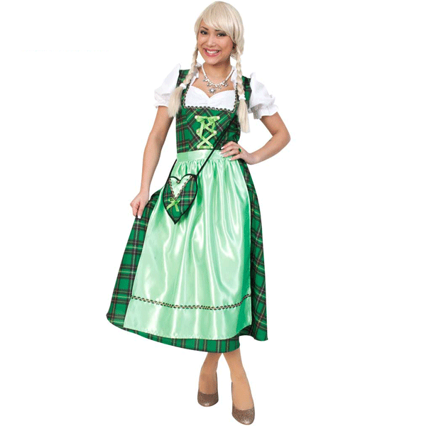 Image of Tiroler dirndl kostuum groen geruit