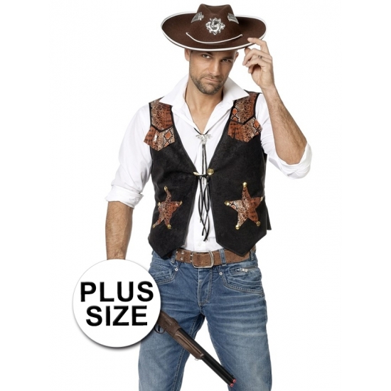 Image of Toppers Grote maat cowboy vest voor heren
