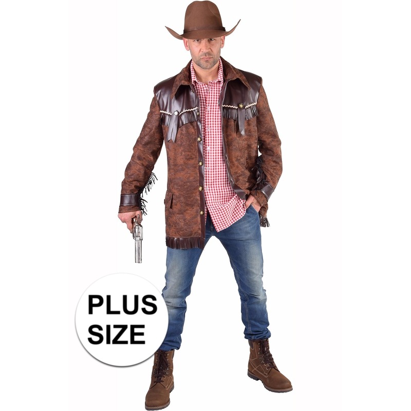 Image of Toppers Grote maten cowboy jas bruin voor heren