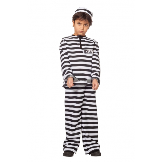 Image of Verkleed boeven kostuum zwart/wit voor kinderen