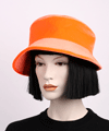 Oranje dames hoed.Oranje feestartikelen