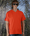 Oranje Hanes t-shirt V-hals.Oranje kleding