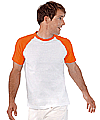 Baseball shirt wit met oranje.Oranje kleding